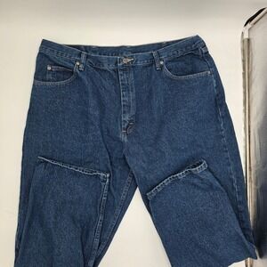 Wrangler Mens Relaxed Fit Dark Wash Denim Jeans Size 42x30‎